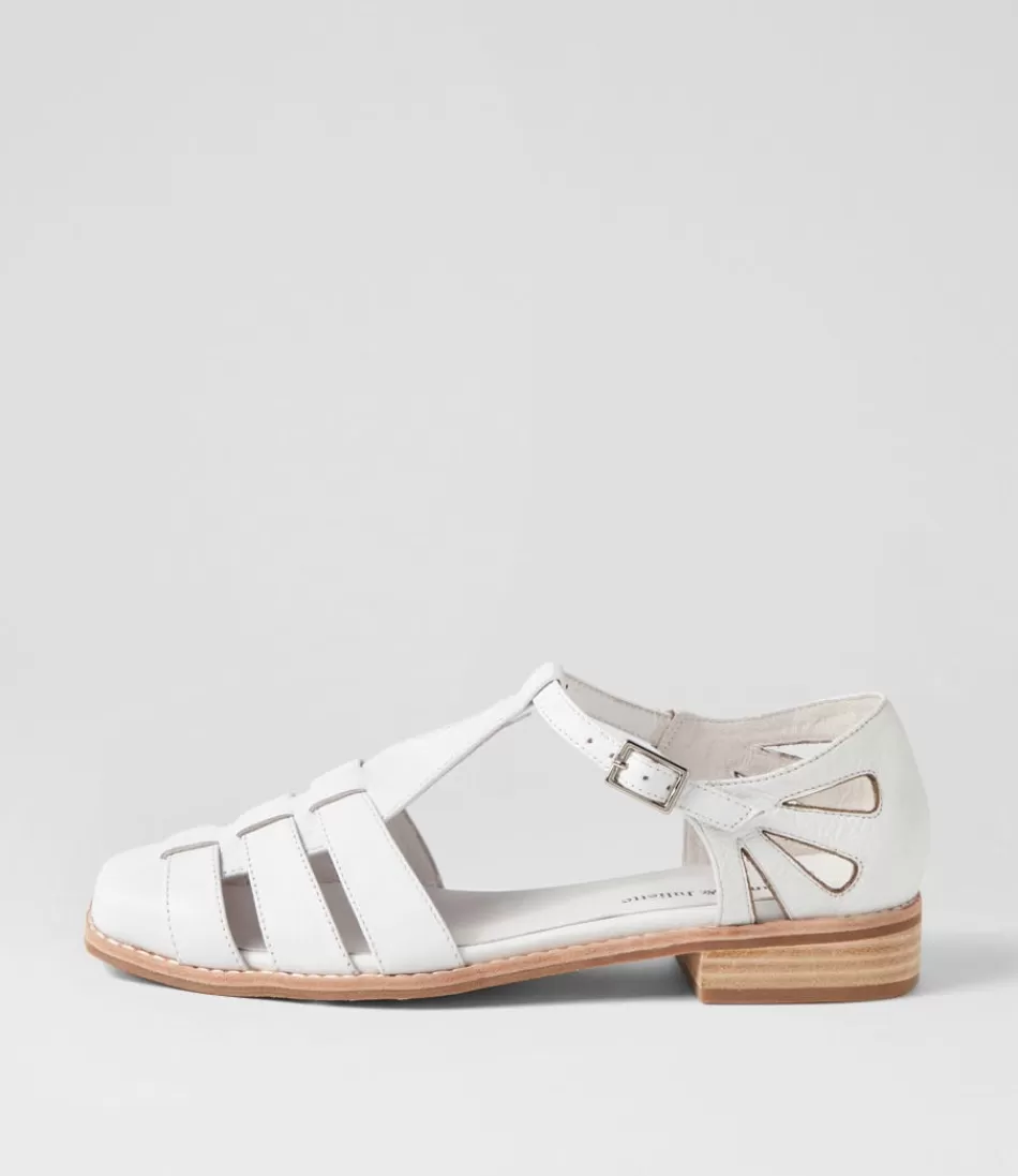 Women DJANGO & JULIETTE Flats<Acely White Leather Flat Shoes