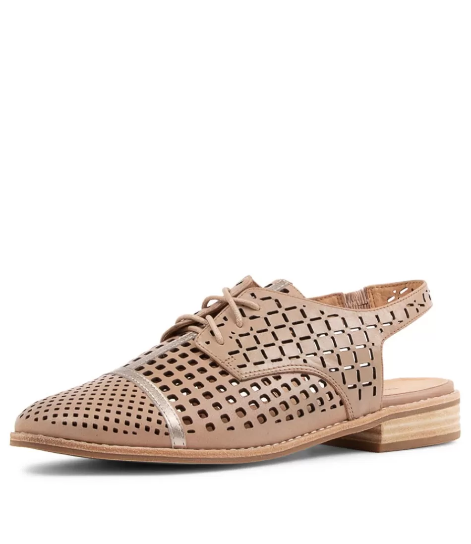 Women DJANGO & JULIETTE Flats<Addy Nude Pale Rose Gold Leather Lace Up Flats