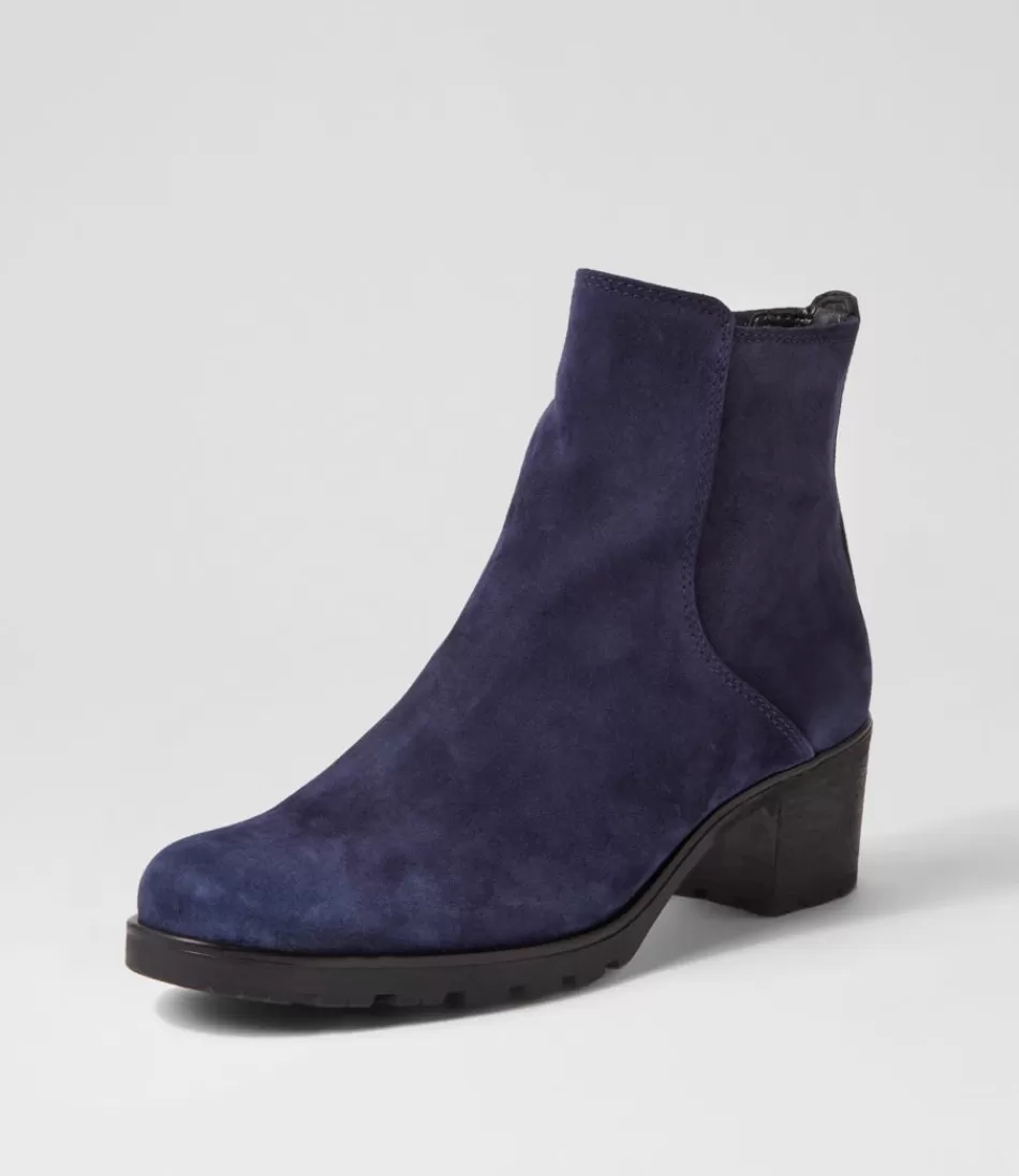 Women GABOR Boots<Agnes Marine Suede Chelsea Boots