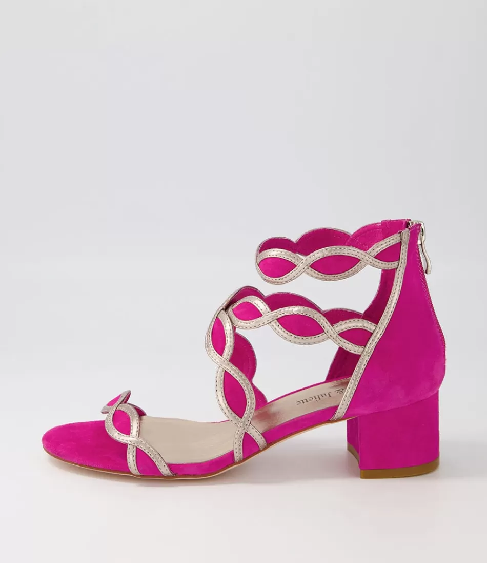 Women DJANGO & JULIETTE Heels<Ailani Fuchsia Platino Suede Leather Sandals