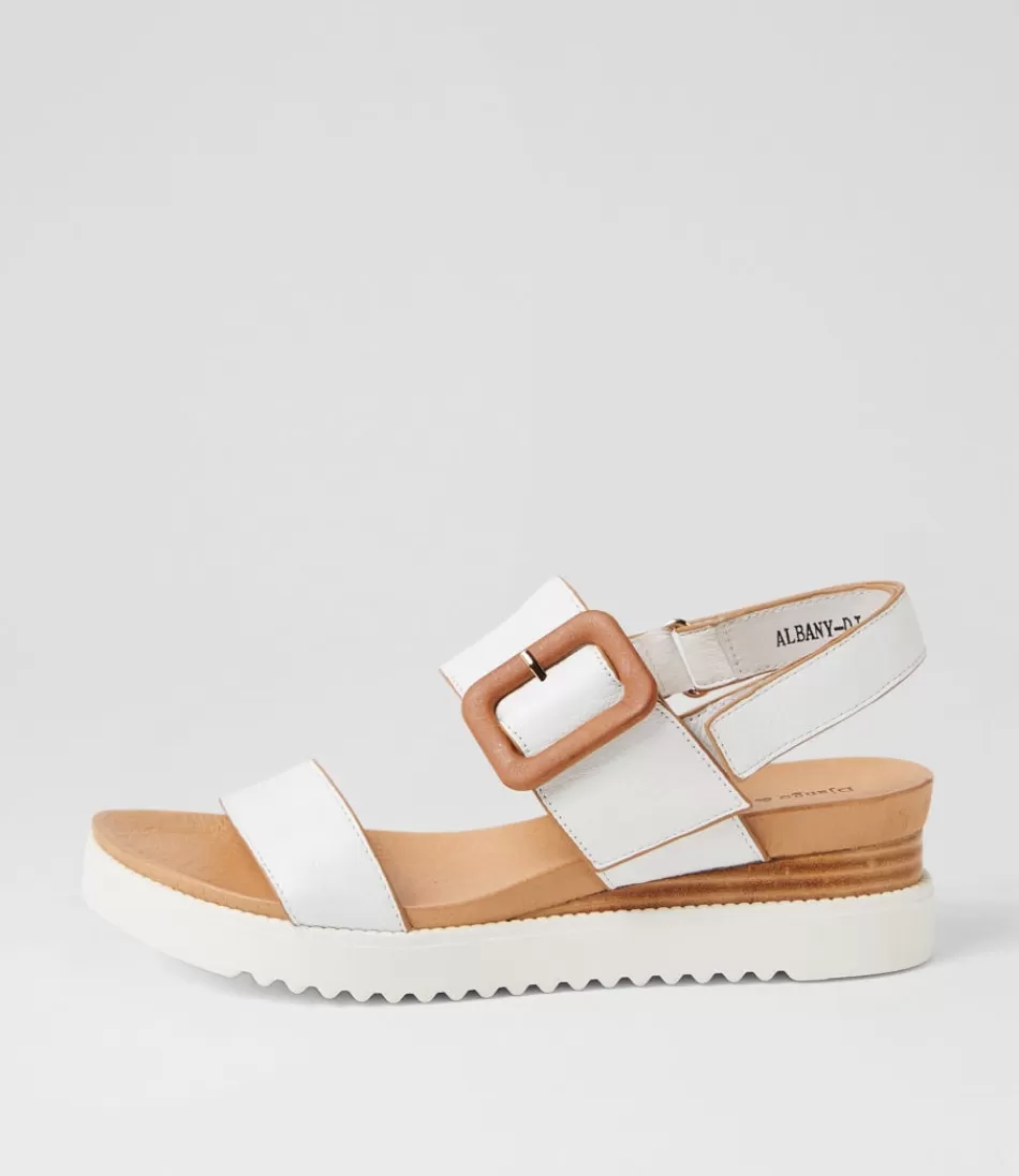 Women DJANGO & JULIETTE Wedges<Albany White Tan Leather Sandals