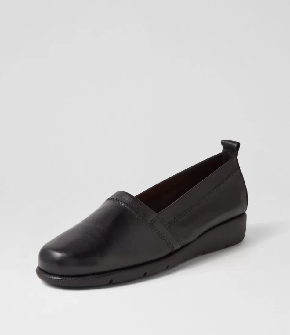 Women SUPERSOFT Comfort<Aliner Black Leather Loafers