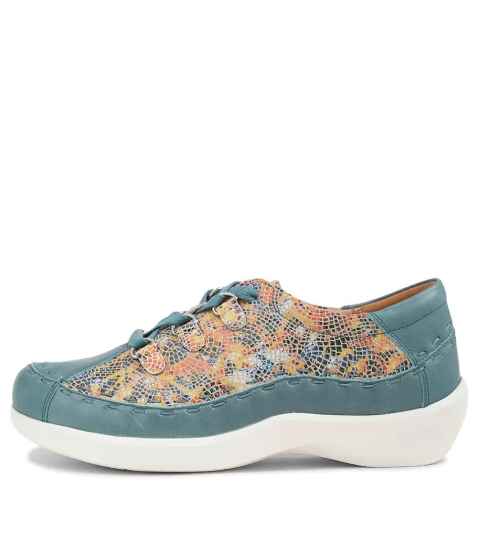 Women ZIERA Comfort<Allsorts Xw Blue White Multi Flat Shoes
