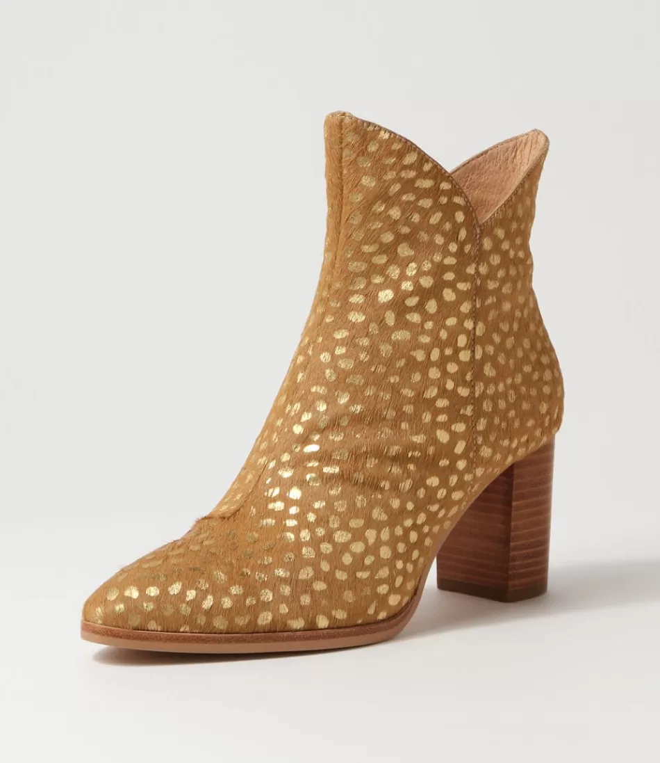 Women DJANGO & JULIETTE Boots<Astronomy Gold Dot Leopard Pony Ankle Boots