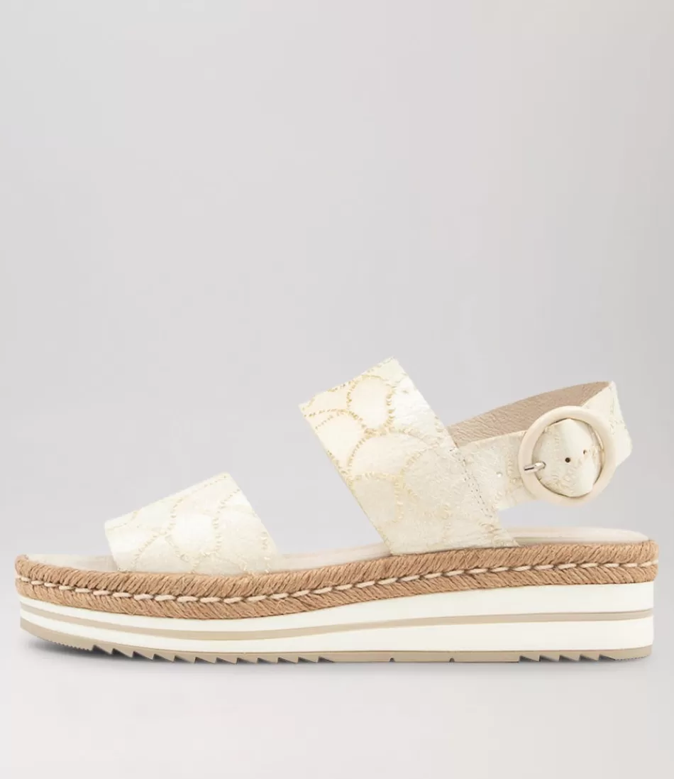 Women DJANGO & JULIETTE Wedges<Atha White Frill Leather Espadrilles