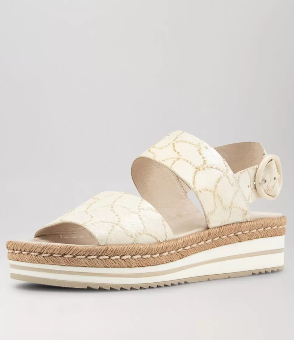 Women DJANGO & JULIETTE Wedges<Atha White Frill Leather Espadrilles