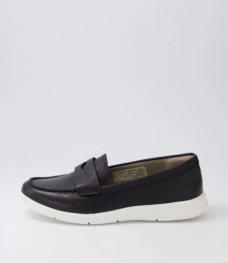 Women ROCKPORT Loafers<Ayva Washable Penny Black Leather Loafers