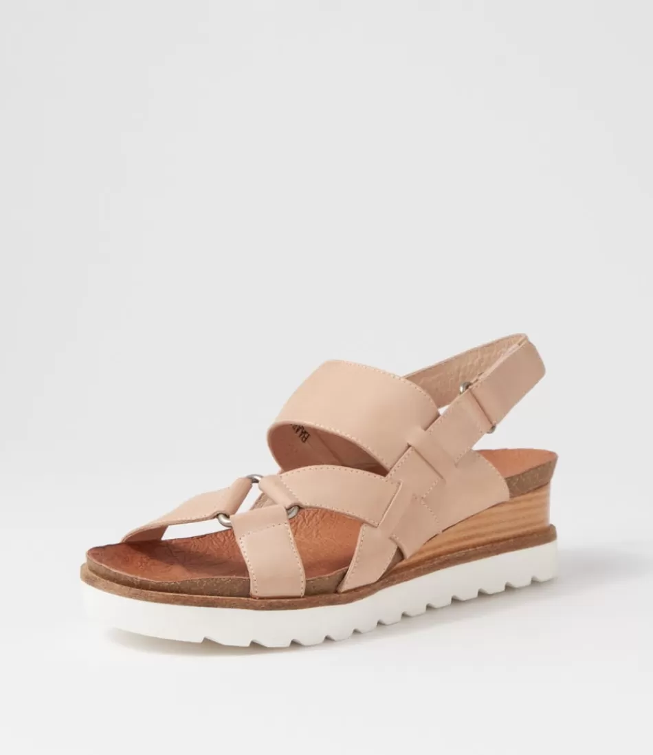 Women DJANGO & JULIETTE Wedges<Baako Latte Leather Sandals