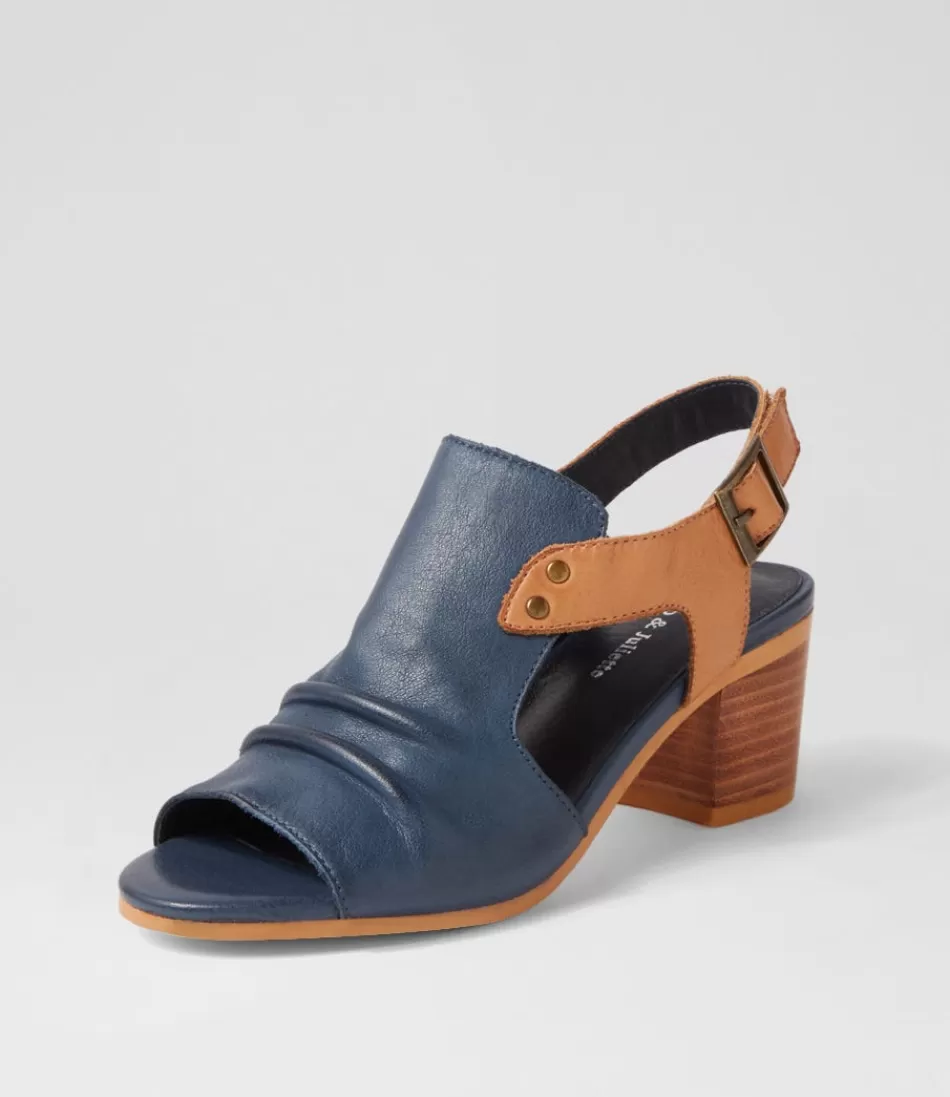 Women DJANGO & JULIETTE Heels<Ballarat Navy Dark Tan Leather Sandals