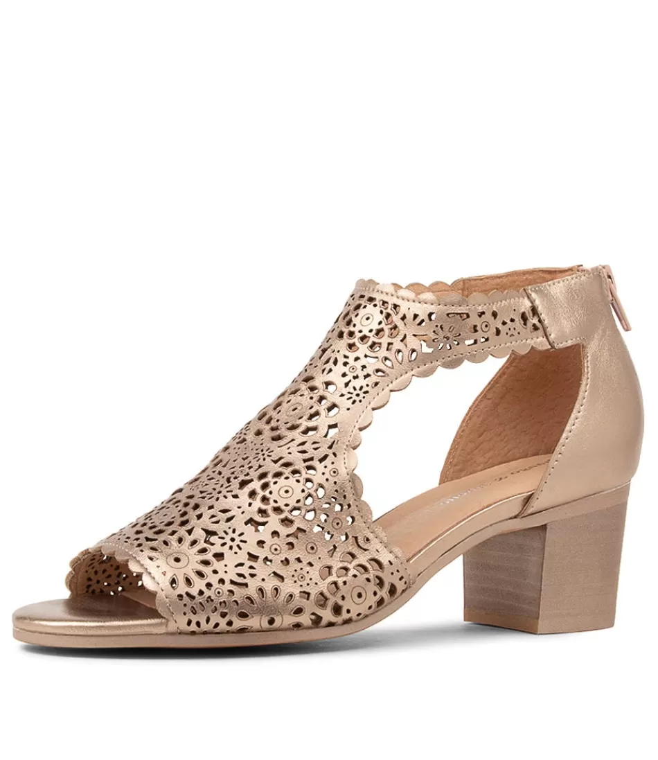 Women DJANGO & JULIETTE Heels<Bames Champagne Leather Sandals