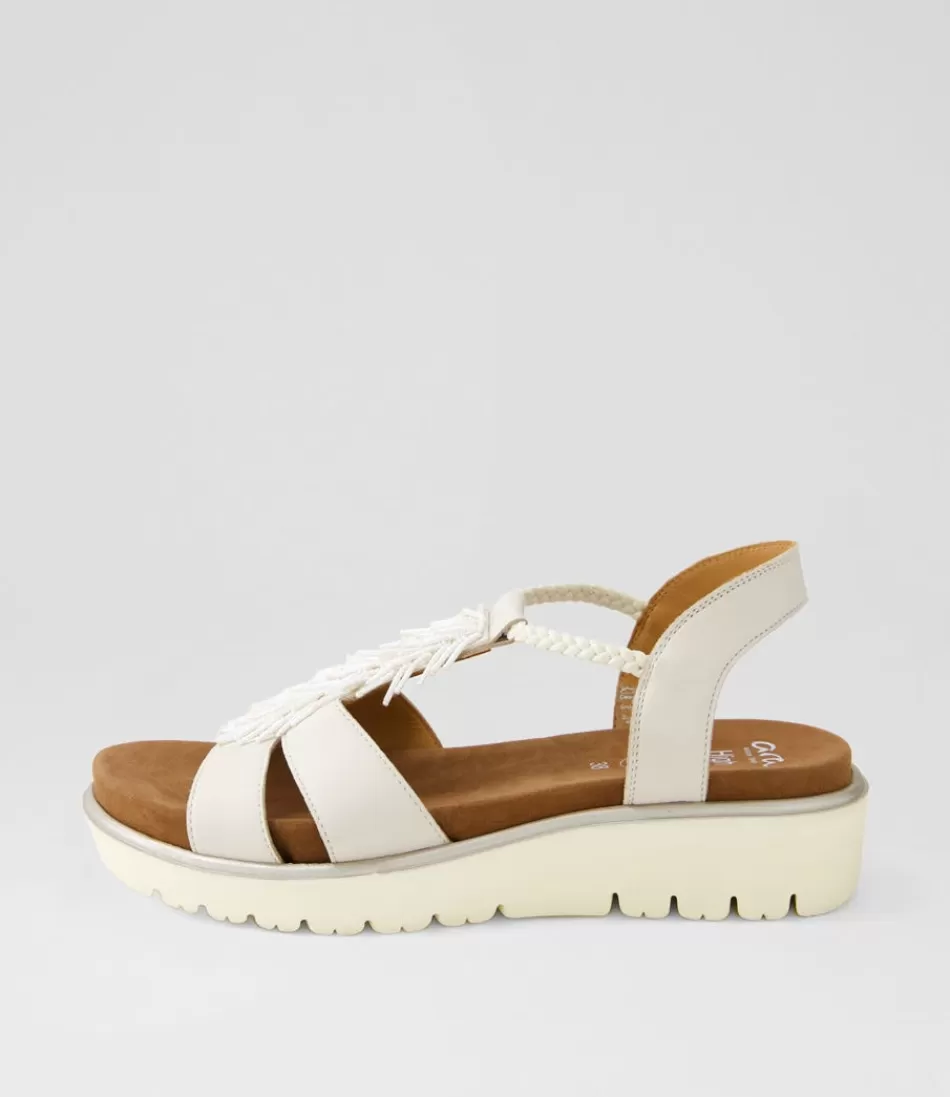 Women ARA Comfort<Bilbao 12 Cream Leather Sandals