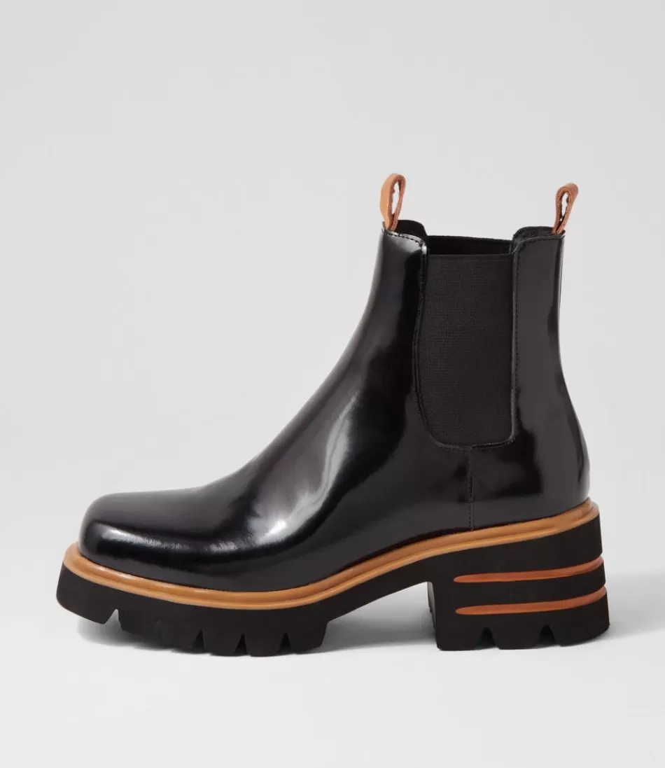 Women DJANGO & JULIETTE Boots<Breda Black Box Tan Leather Chelsea Boots