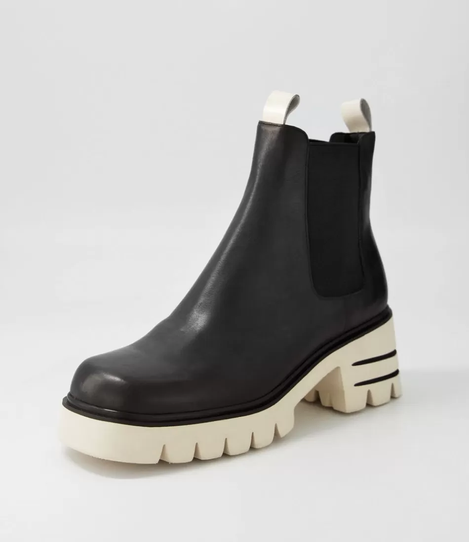 Women DJANGO & JULIETTE Boots<Breda Black Vanilla Box Leather Chelsea Boots