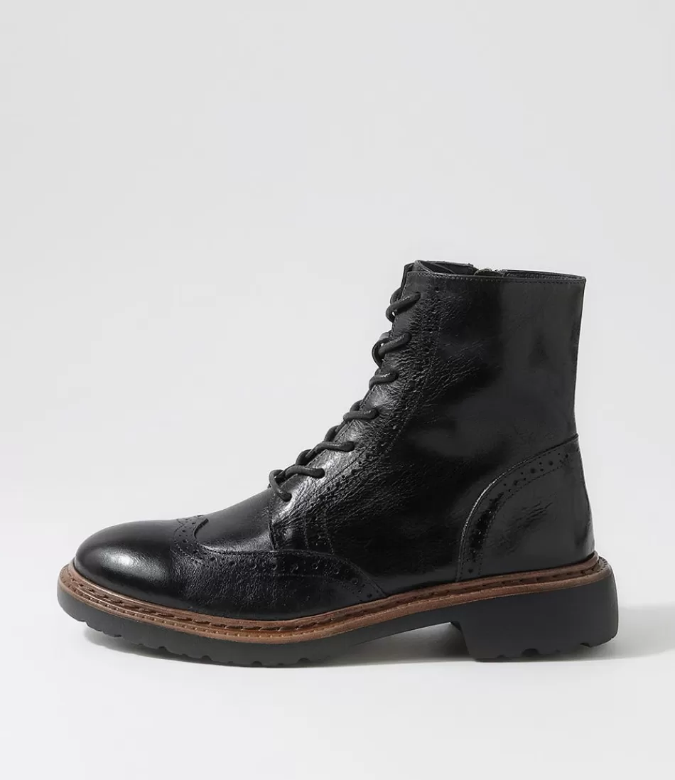 Women DJANGO & JULIETTE Boots<Buford Black Leather Lace Up Boots