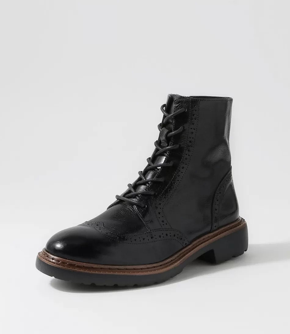 Women DJANGO & JULIETTE Boots<Buford Black Leather Lace Up Boots