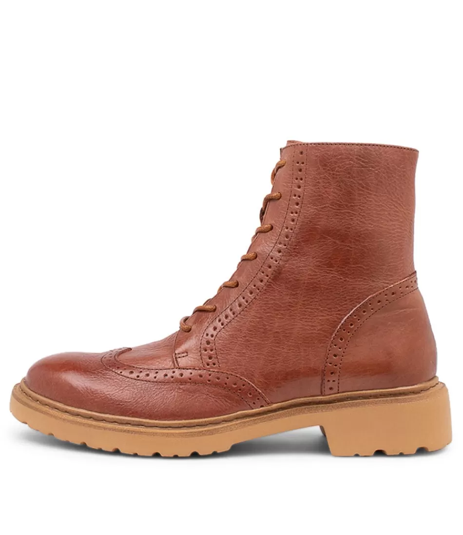 Women DJANGO & JULIETTE Boots<Buford Cognac Leather Lace Up Boots