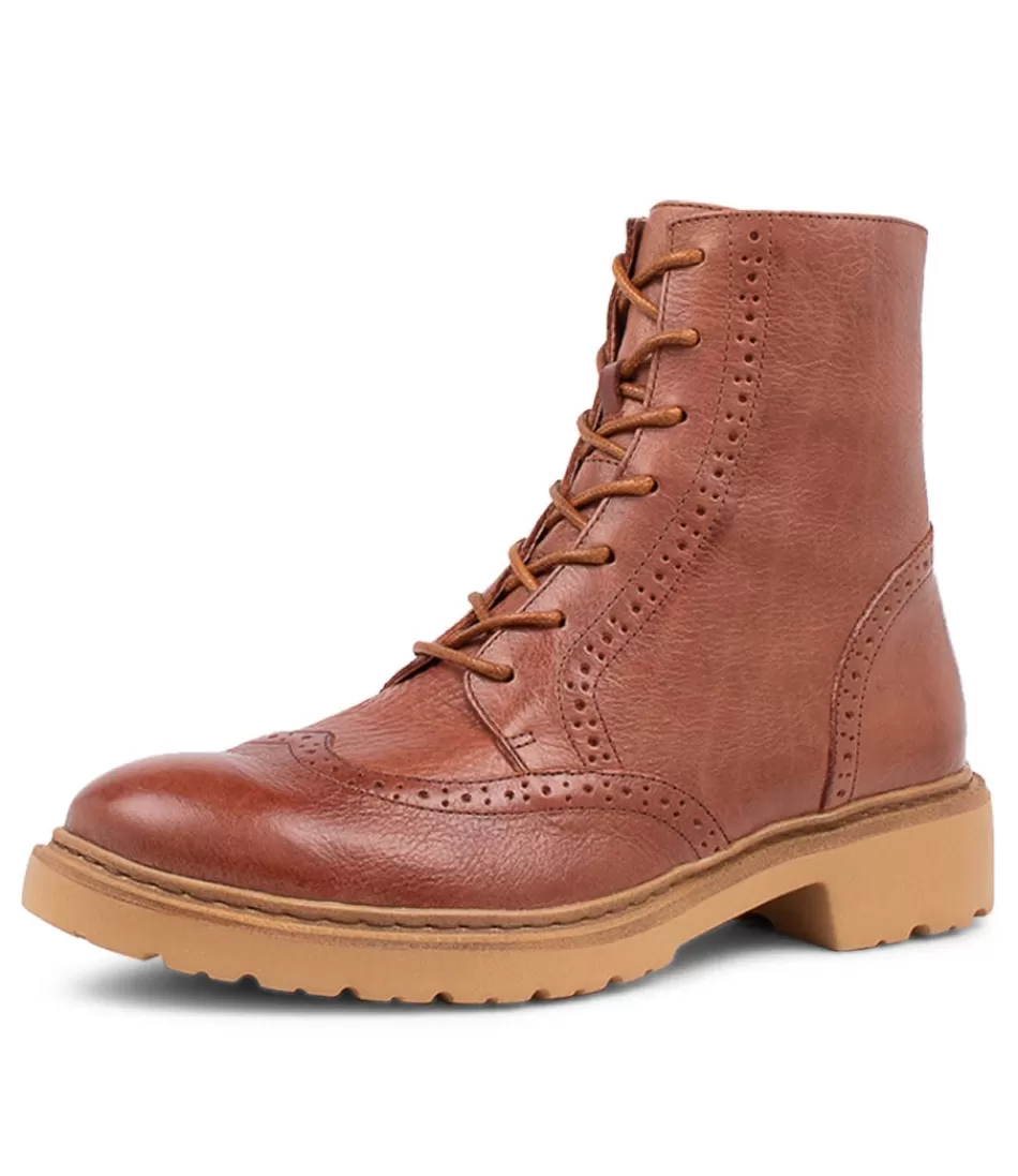 Women DJANGO & JULIETTE Boots<Buford Cognac Leather Lace Up Boots