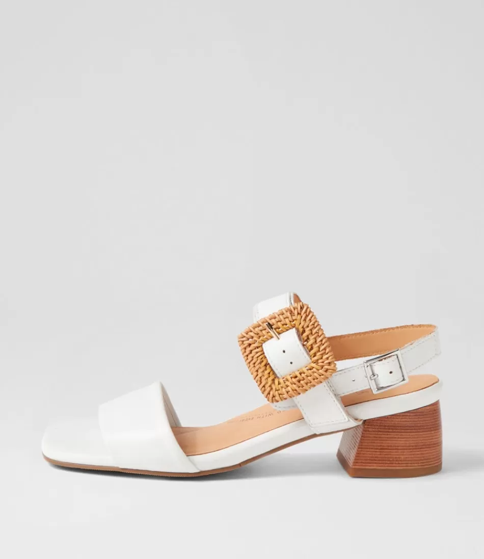 Women ZIERA Heels<Cabalas W White Leather Sandals