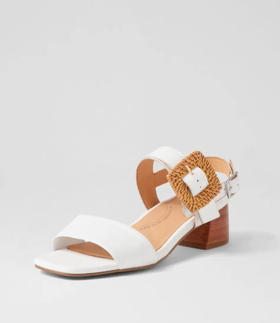 Women ZIERA Heels<Cabalas W White Leather Sandals