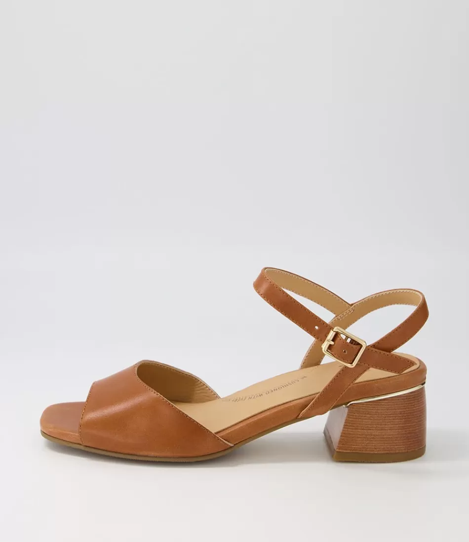 Women ZIERA Heels<Cabo W Tan Leather Sandals