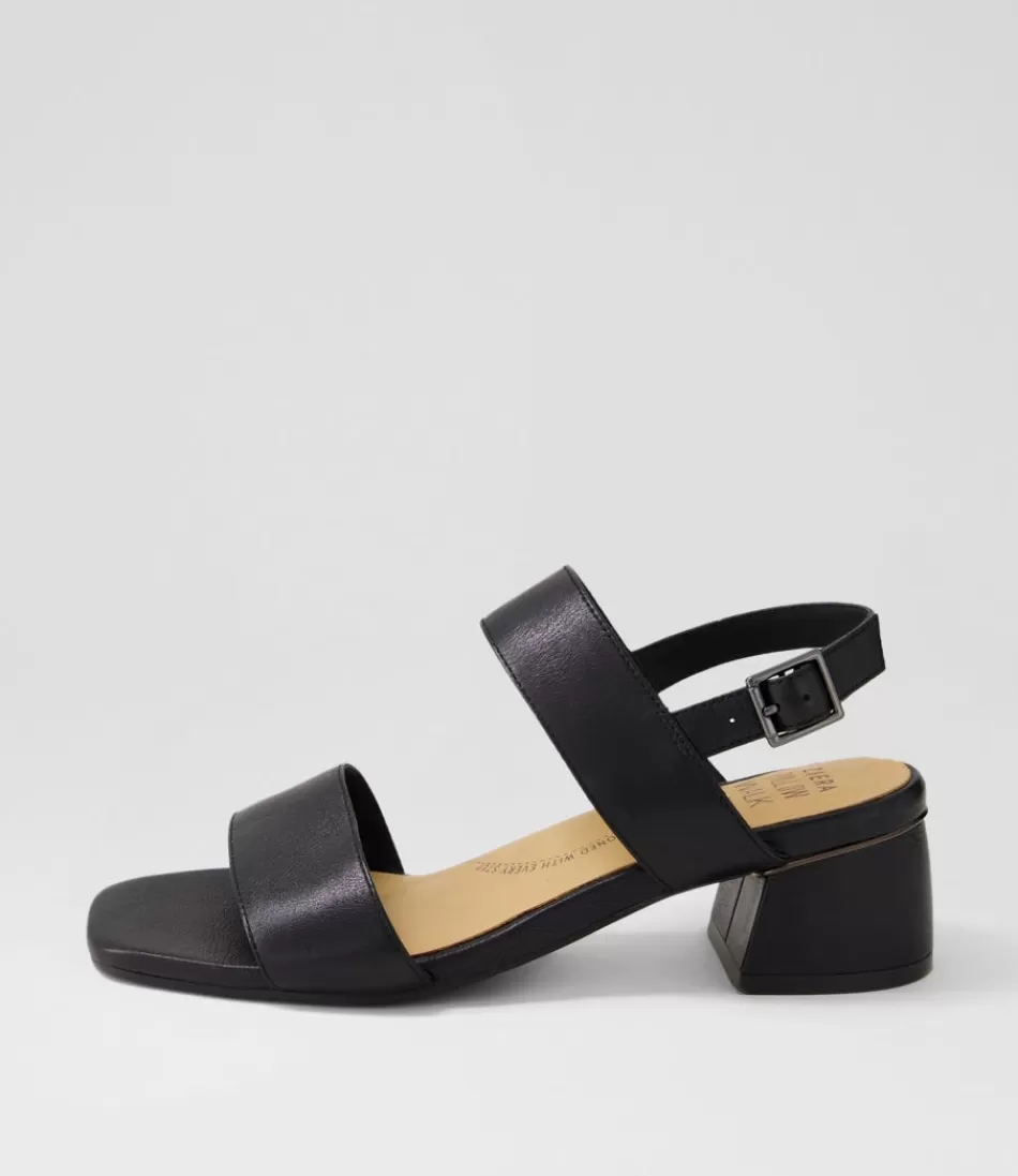 Women ZIERA Heels<Caitlan W Black Leather Sandals