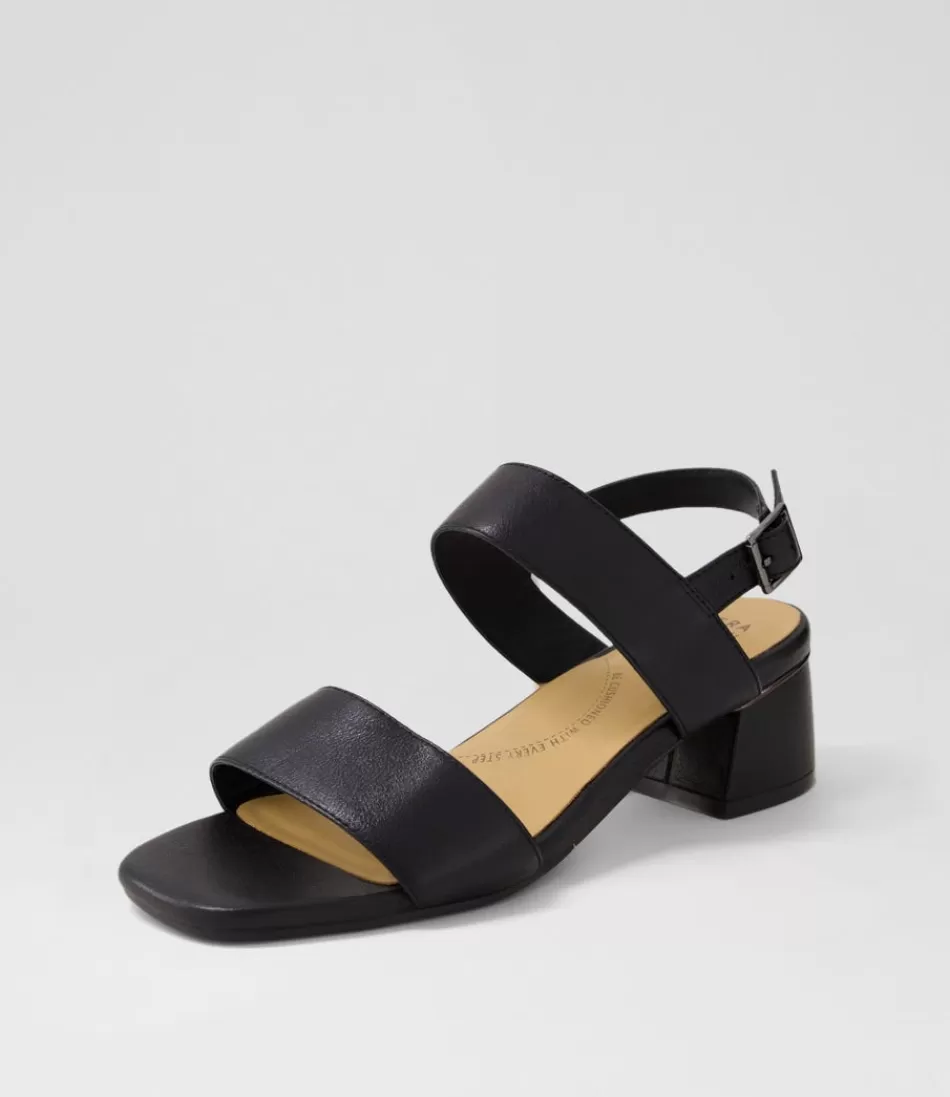 Women ZIERA Heels<Caitlan W Black Leather Sandals