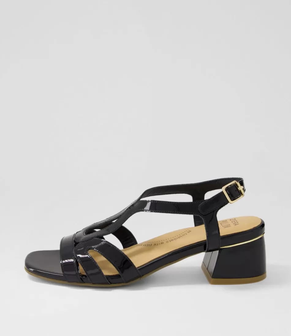 Women ZIERA Heels<Caracas W Black Patent Leather Sandals