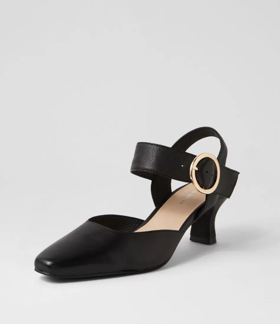 Women DJANGO & JULIETTE Heels<Caris Black Leather Heels