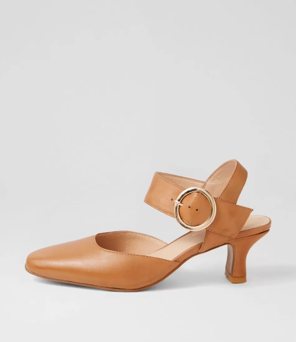 Women DJANGO & JULIETTE Heels<Caris Tan Leather Heels