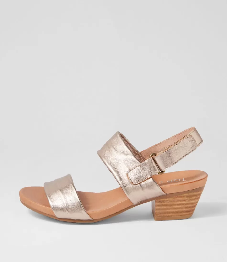 Women TOP END Heels<Cartha Champagne Leather Sandals