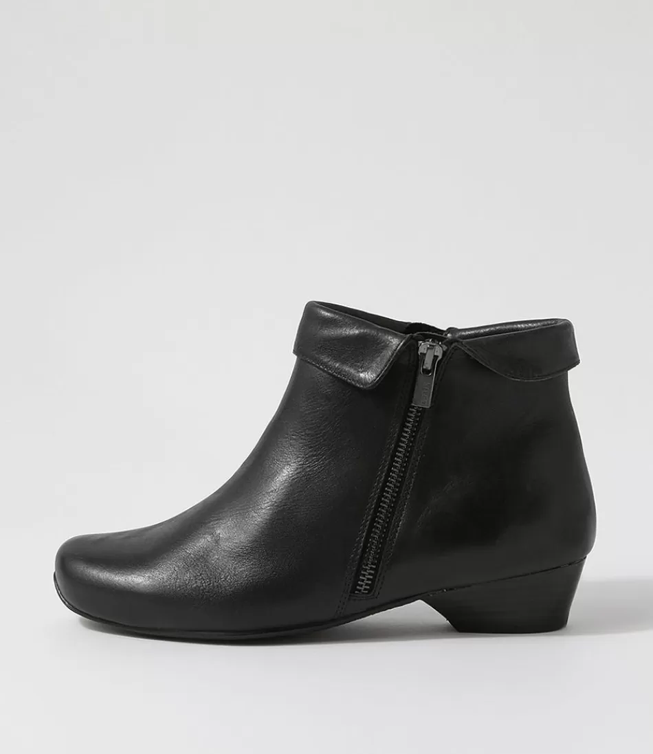 Women ZIERA Boots<Cathal Xw Black Leather Ankle Boots