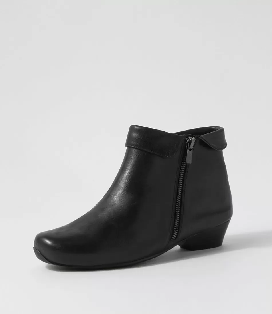 Women ZIERA Boots<Cathal Xw Black Leather Ankle Boots