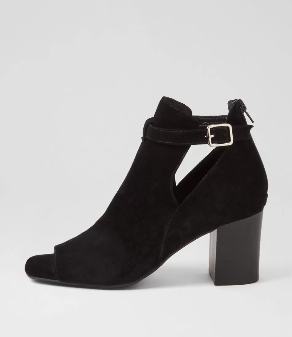 Women TOP END Heels<Cerina Black Suede Sandals