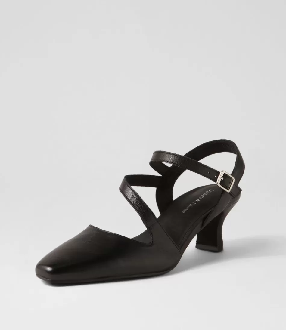 Women DJANGO & JULIETTE Heels<Charissa Black Leather Heels