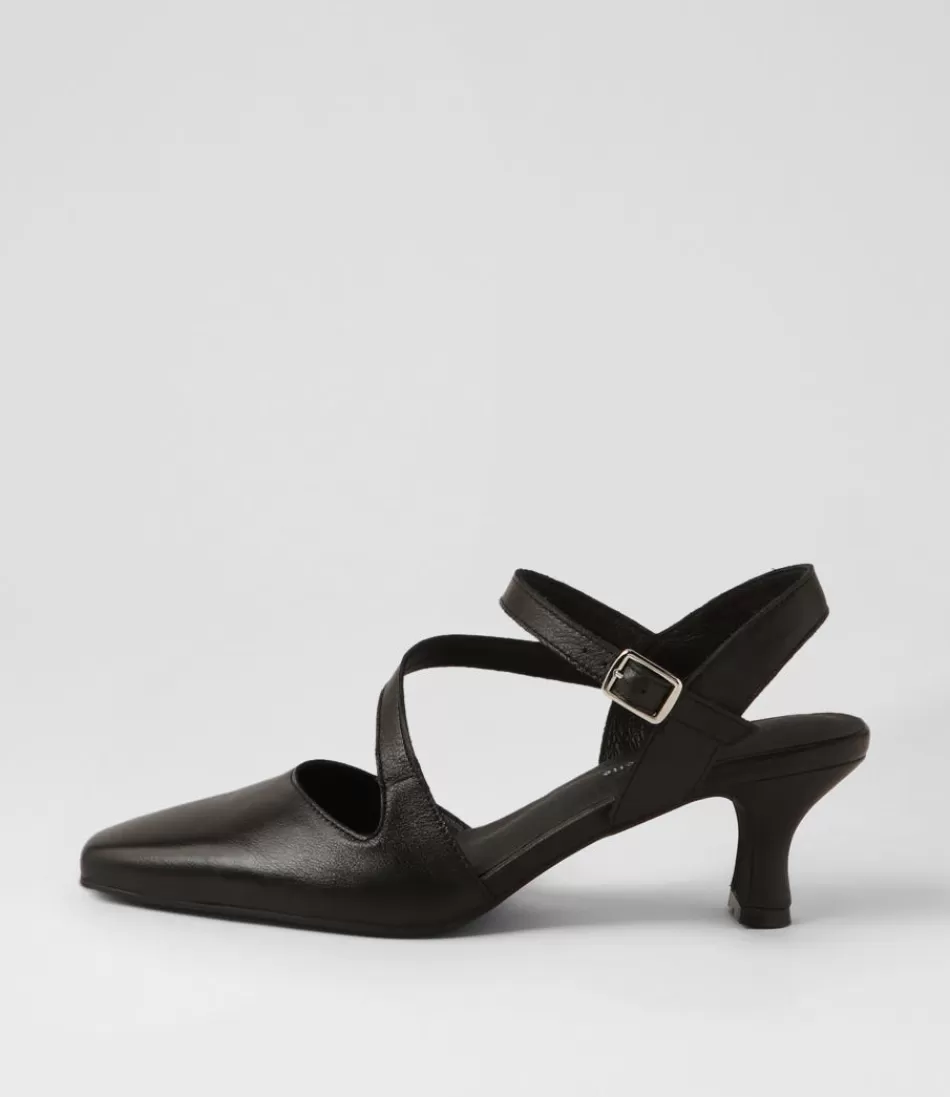 Women DJANGO & JULIETTE Heels<Charissa Black Leather Heels