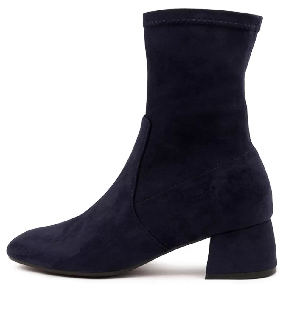 Women DJANGO & JULIETTE Boots<Checkie Dj Navy Stretch Microsuede