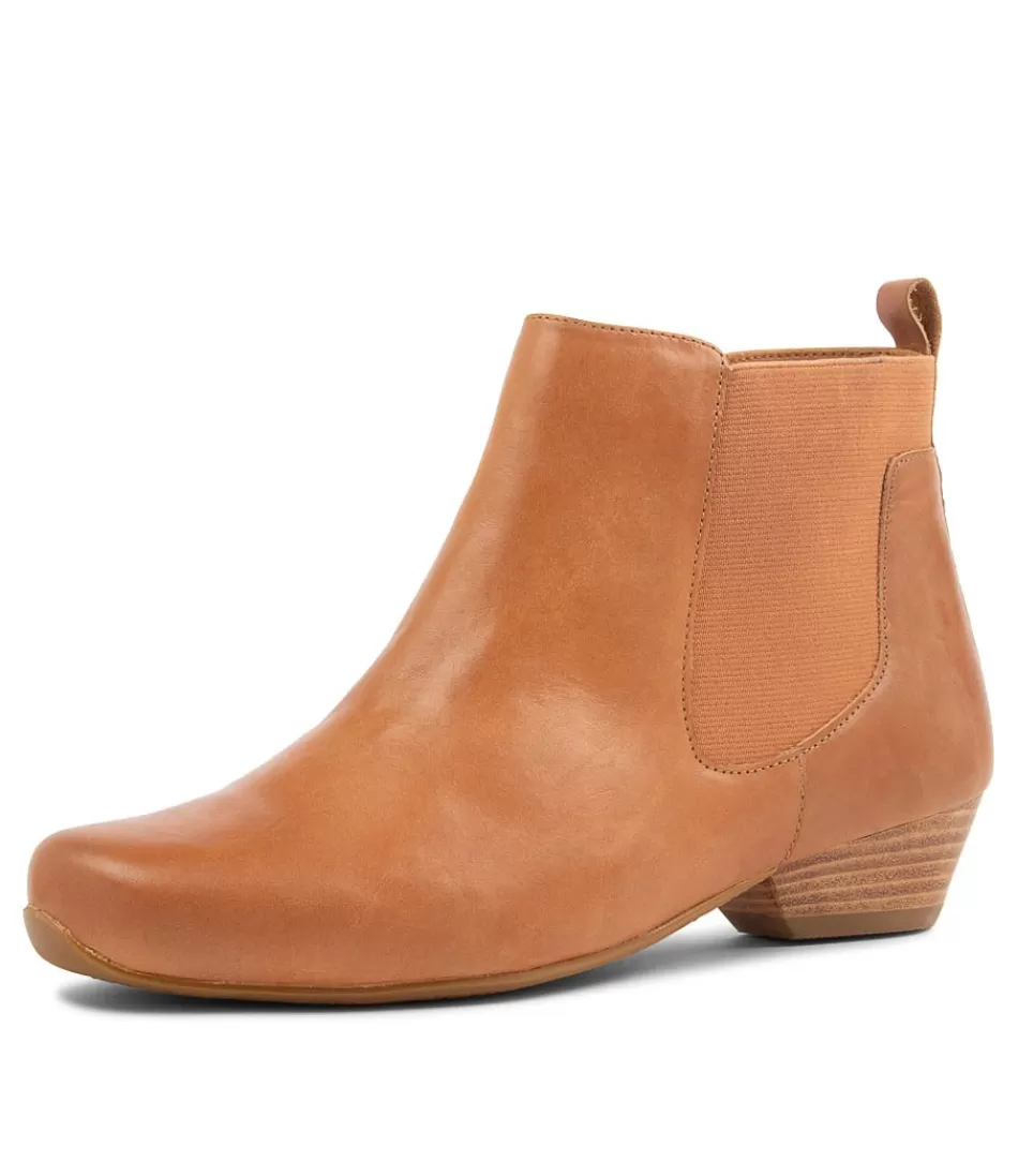 Women ZIERA Boots<Chelsine Xw Tan Leather Ankle Boots