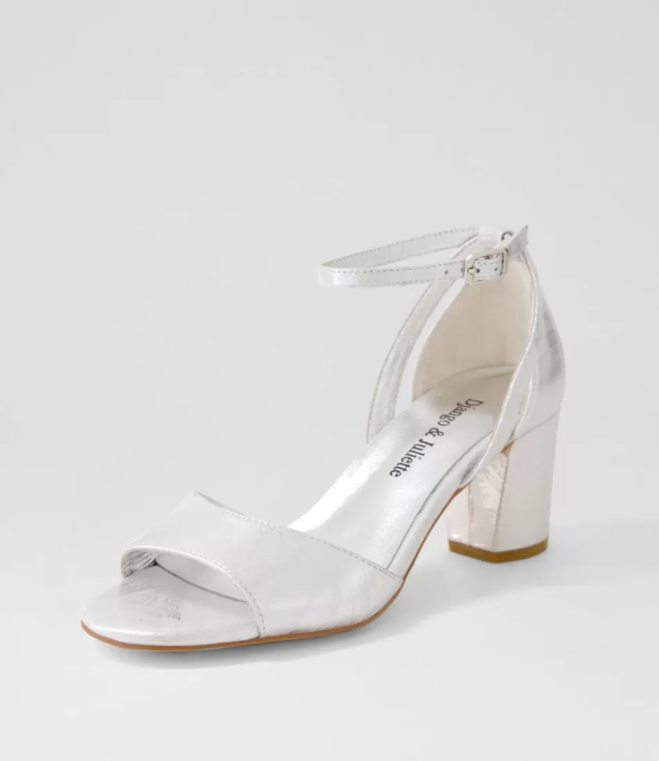 Women DJANGO & JULIETTE Heels<Cobey Silver Scratch Leather Sandals