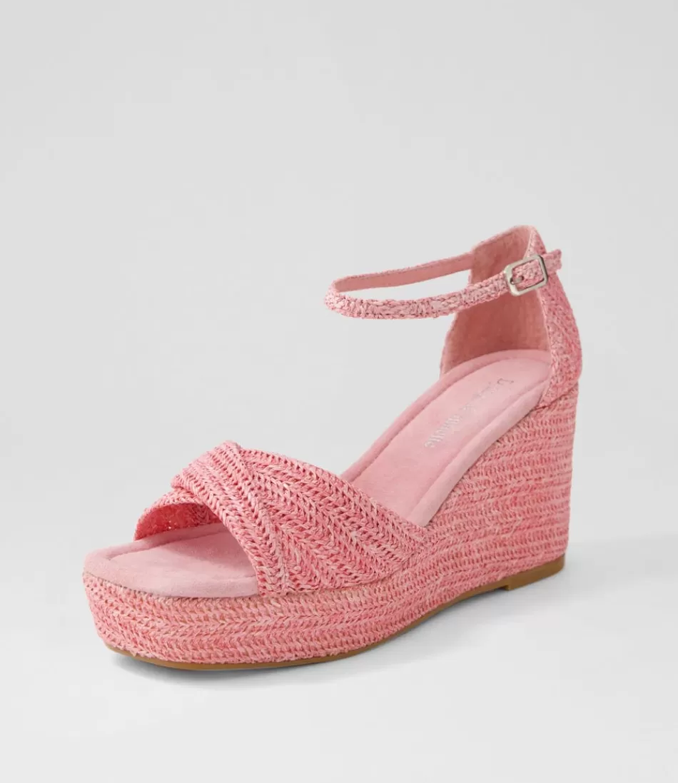 Women DJANGO & JULIETTE Heels<Cotton Pink Synthetic Raffia Sandals