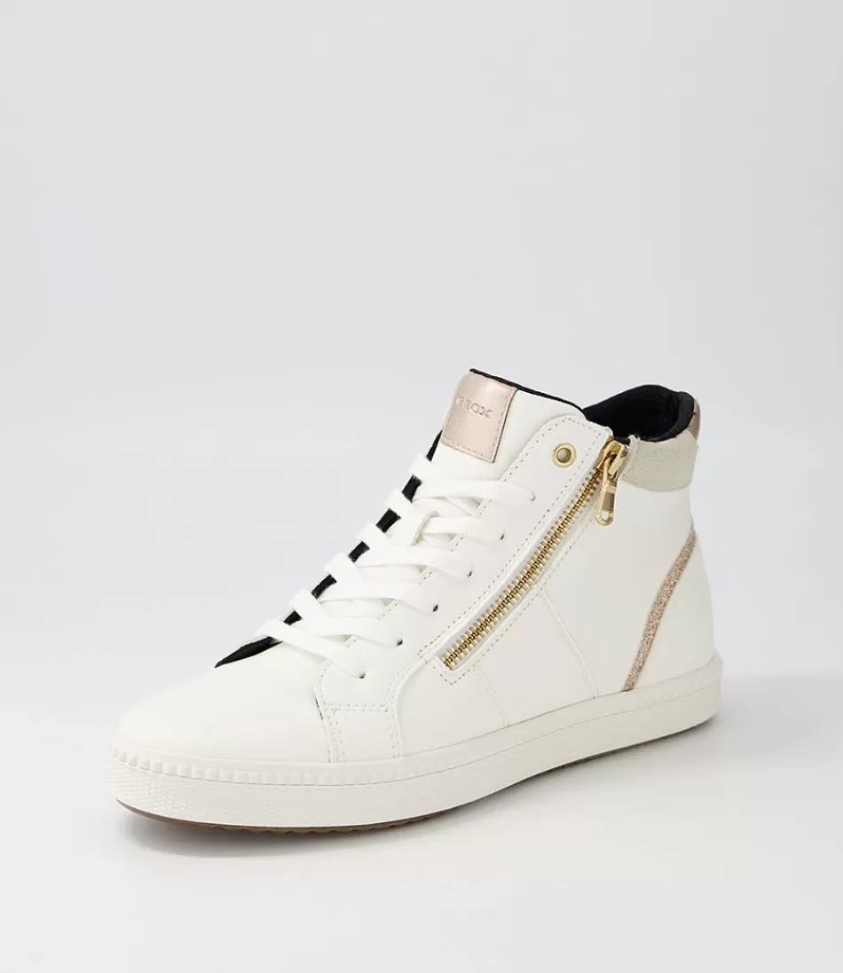 Women GEOX Sneakers<D Blomiee B White Syn Leather Sneakers