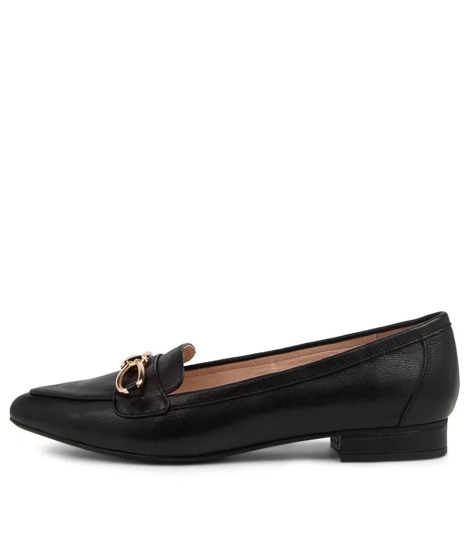 Women DIANA FERRARI Loafers<Dae Black Leather Ballet Flats