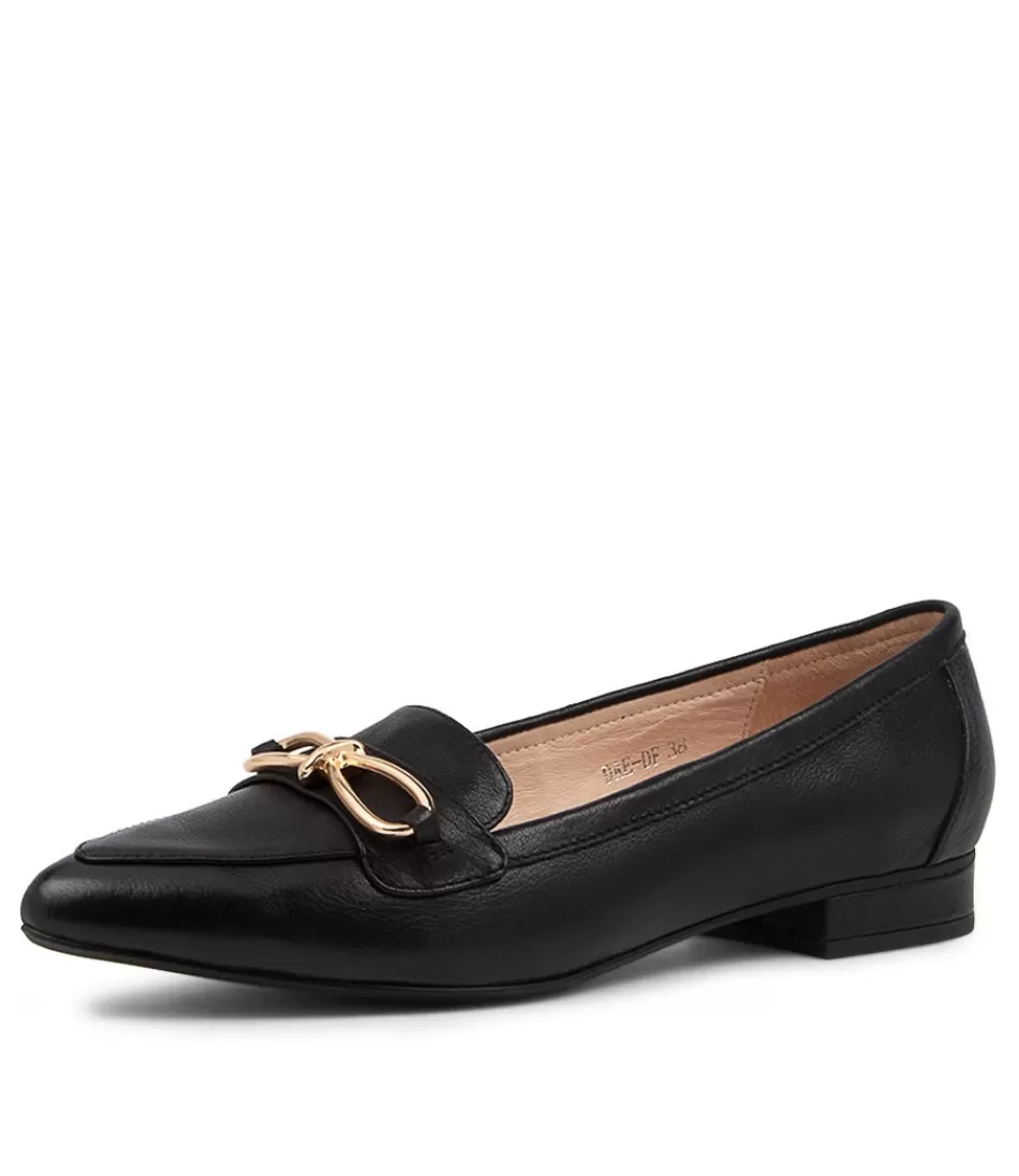 Women DIANA FERRARI Loafers<Dae Black Leather Ballet Flats