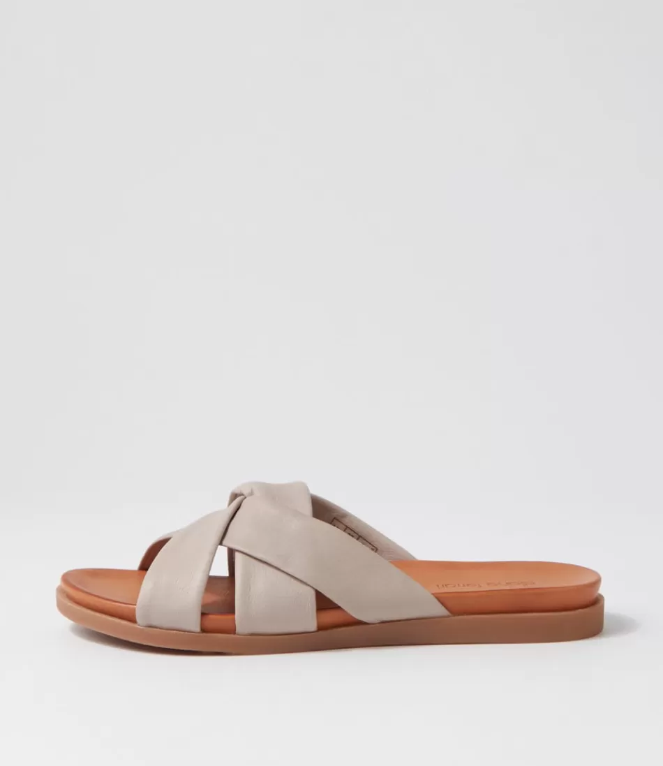 Women DIANA FERRARI Flats<Dallas Light Taupe Leather Slides