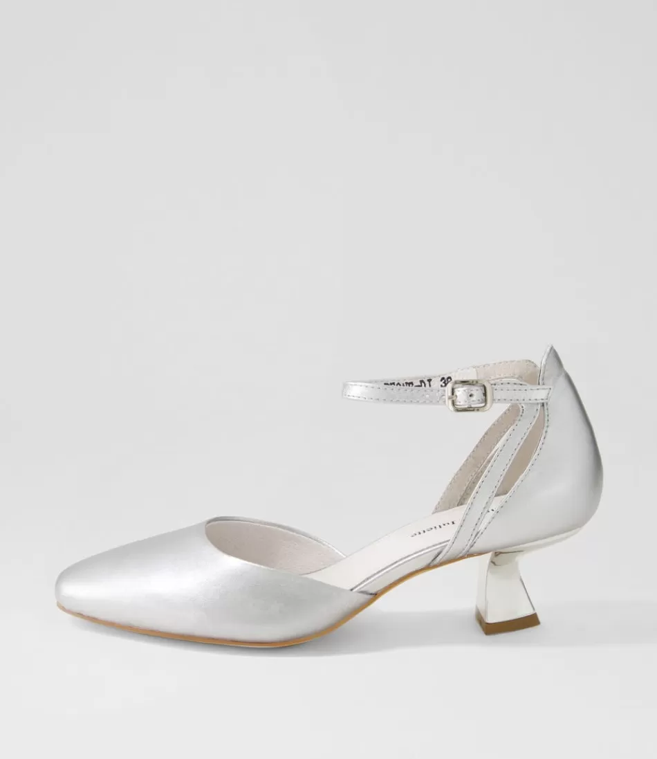 Women DJANGO & JULIETTE Heels<Deone Silver Leather Heels