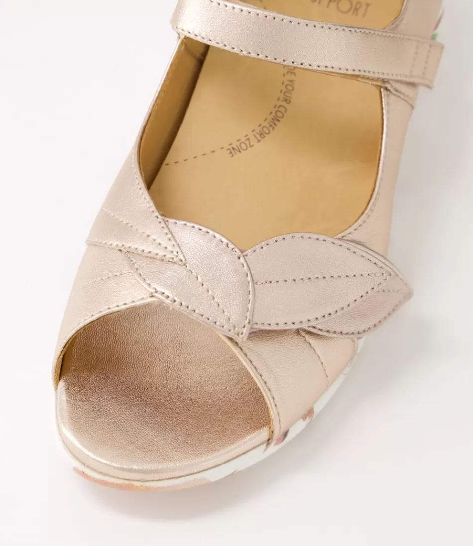 Women ZIERA Comfort<Disco W Pale Rose Gold Blush Floral Leather Sandals