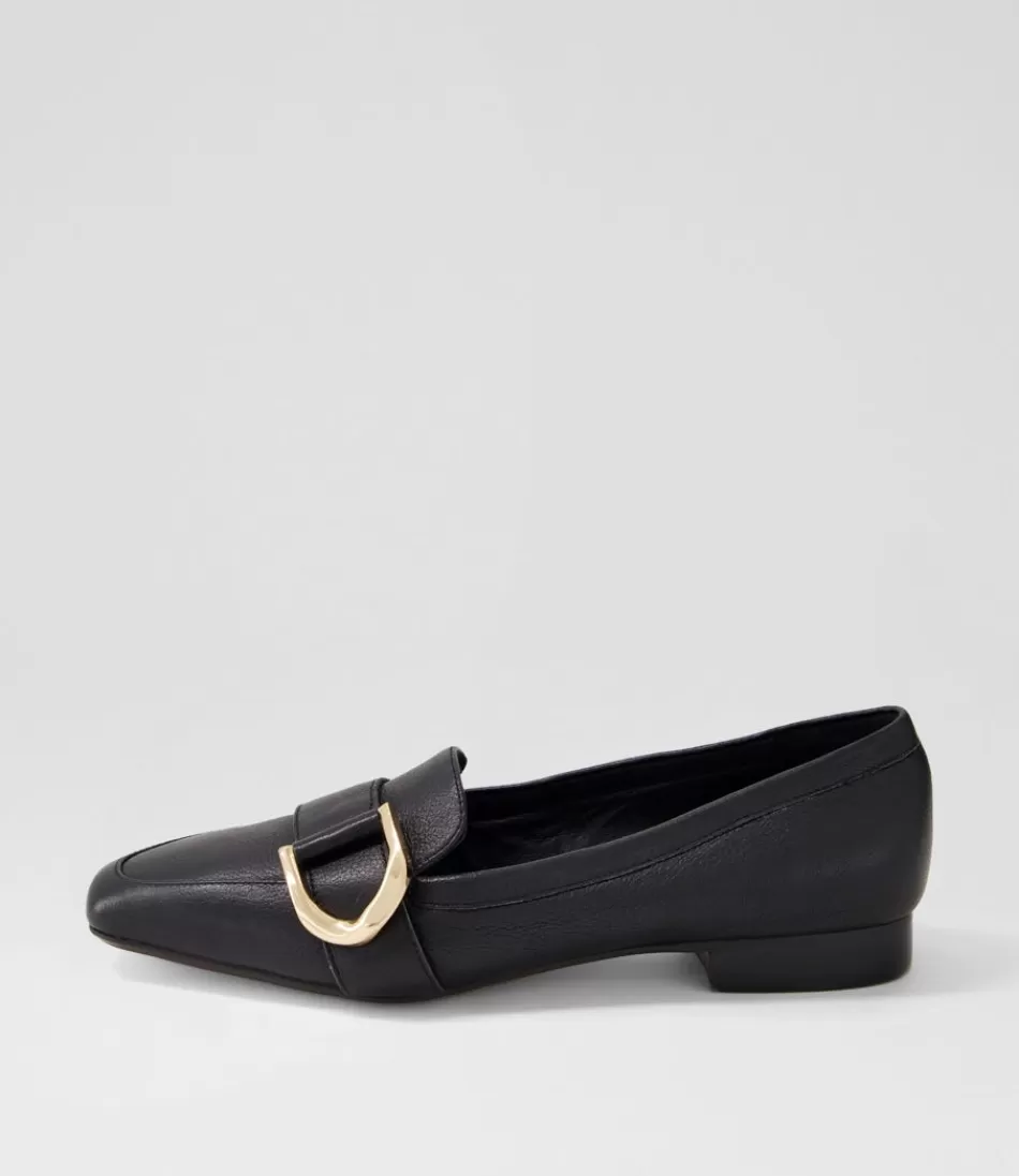 Women DIANA FERRARI Loafers<Dorys Black Leather Loafers