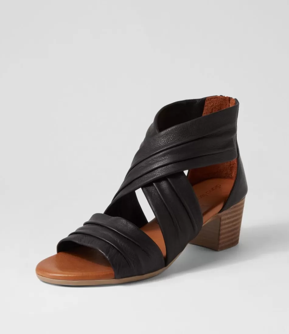 Women DIANA FERRARI Heels<Enko Black Leather Sandals