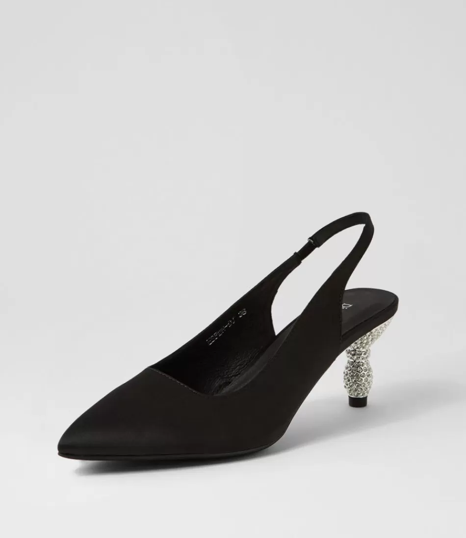 Women DJANGO & JULIETTE Heels<Espen Black Satin Heels