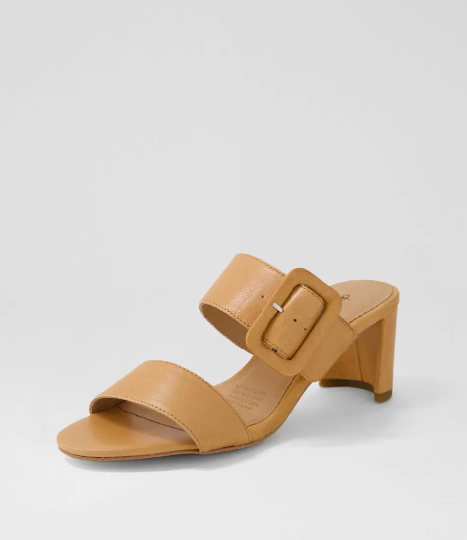 Women DIANA FERRARI Heels<Feebies Dark Tan Leather Sandals