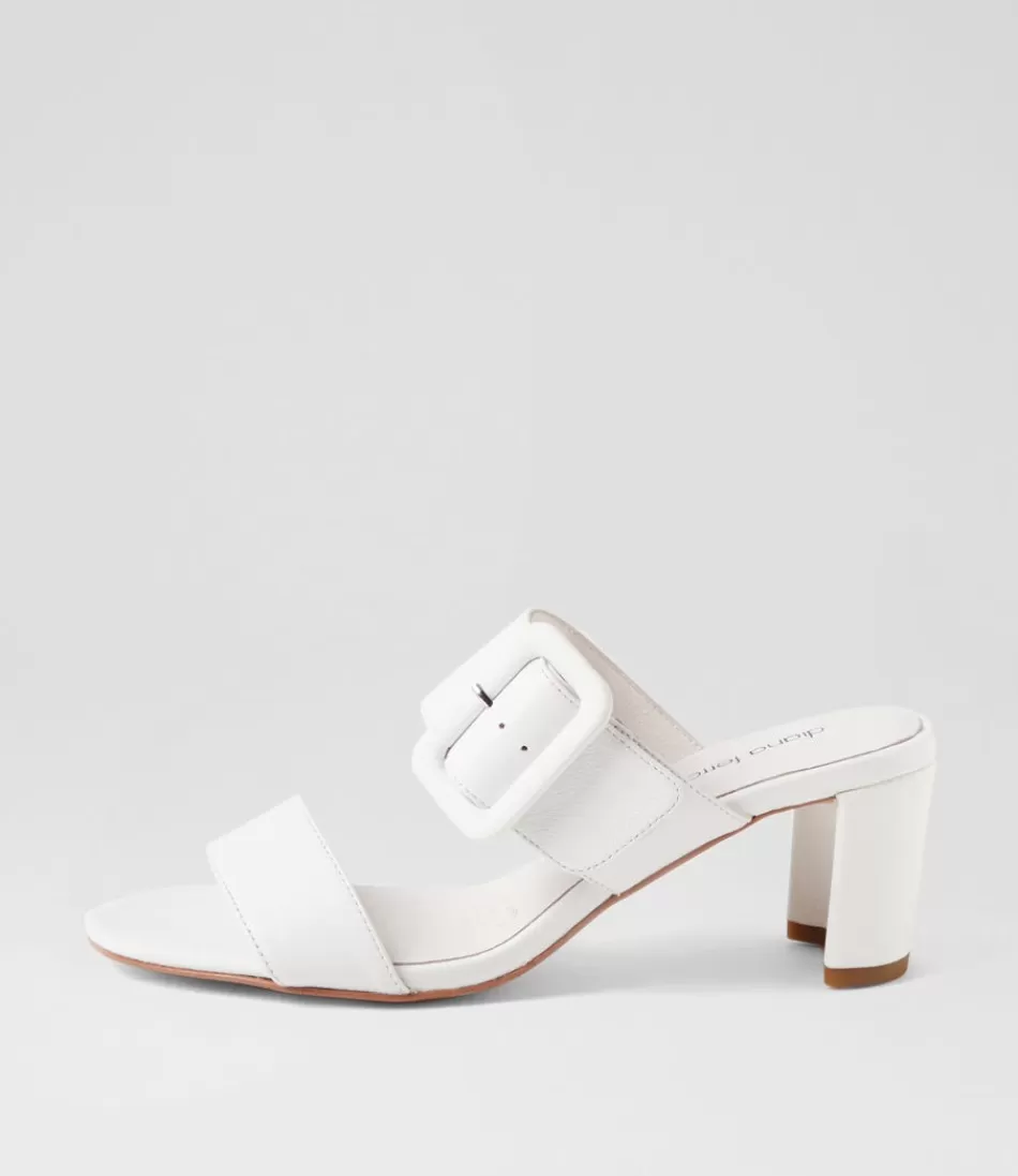 Women DIANA FERRARI Heels<Feebies White Leather Sandals